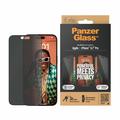 iPhone 15 Pro Max PanzerGlass Ultra-Wide Fit Privacy EasyAligner Hærdet Glas - Sort Kant