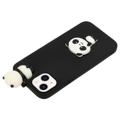 3D Cartoon iPhone 14 TPU Cover - Sort Panda