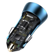 Baseus Golden Contactor Pro dobbelt hurtig biloplader CCJD-0340W - Blå