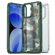 iPhone 15 Pro Anti-Shock Hybrid Cover - Camouflage - Grøn