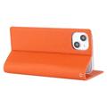 iPhone 14 Læderpung Cover med RFID - Orange