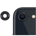 iPhone SE (2022)/SE (2020) Kamera Linse Metal & Skærmbeskyttelse Hærdet Glas - Sort