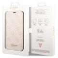 Guess 4G Metal Gold Logo iPhone 14 Plus Flip Cover - Pink
