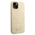 Guess Glitter Flakes Metal Logo iPhone 14 Plus Hybrid Cover - Guld