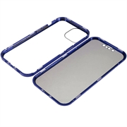 iPhone 15 Magnetisk Cover med Privatlivssikret Hærdet Glas - Blå