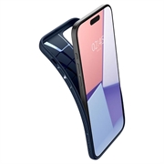 iPhone 15 Pro Spigen Liquid Air TPU Cover - Navy Blå
