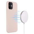 iPhone 12 Mini Liquid Silikone Cover - MagSafe Kompatibel - Pink
