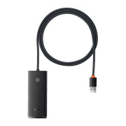 Hub 4in1 Baseus Lite Series USB til 4x USB 3.0 WKQX030101, 1m - Sort