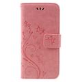 iPhone 7/8/SE (2020)/SE (2022) Butterfly Series Flip Cover med Pung - Pink