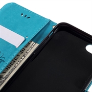 iPhone 7/8/SE (2020)/SE (2022) Butterfly Series Flip Cover med Pung - Blå