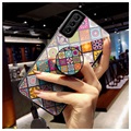 Checkered Pattern Samsung Galaxy S21 5G Hybrid Cover - Farverig Mandala