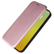 iPhone 15 Flip Cover - Karbonfiber - Rødguld