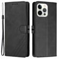 Business Style iPhone 14 Pro Etui med Pung - Sort