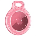 Glitter Powder Apple AirTag Cover med Nøglering - Pink