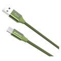 GreyLime Flettet USB-A / USB-C Kabel - 1m - Grøn