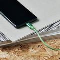 GreyLime Flettet USB-A / USB-C Kabel - 1m - Grøn