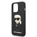 iPhone 15 Pro Karl Lagerfeld Ikonik Silikone Cover - Sort