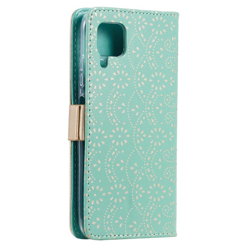 Lace Pattern Huawei P40 Lite Etui med Pung Grøn