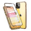 iPhone 11 Magnetisk Cover med Hærdet Glas - Guld