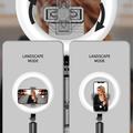 Q05s Integreret 8" ringlys 1680mm Bluetooth-selfiestang med sammenklappeligt stativ til live streaming af videooptagelser