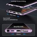 Samsung Galaxy S23 Ultra 5G Magnetisk Cover med Hærdet Glas - Privatliv - Lyselilla