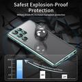 Samsung Galaxy S23 Ultra 5G Magnetisk Cover med Hærdet Glas - Privatliv - Grøn