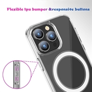 iPhone 15 Pro Hybrid Cover - MagSafe Kompatibel - Gennemsigtig