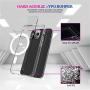 iPhone 15 Pro Hybrid Cover - MagSafe Kompatibel - Gennemsigtig