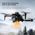 XKJ K6 MAX 3-kamera forhindringsdrone HD luftfotografering sammenklappelig quadcopter RC-fly med enkelt batteri - grå