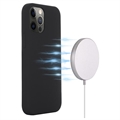 iPhone 12/12 Pro Liquid Silikone Cover - MagSafe Kompatibel - Sort