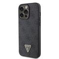 iPhone 15 Pro Max Guess 4G Strass Triangle Metal Logo Case - Sort