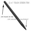 2-i-1 Stylus Touch Pen til iPhone, iPad, mobil og tablet - Sort