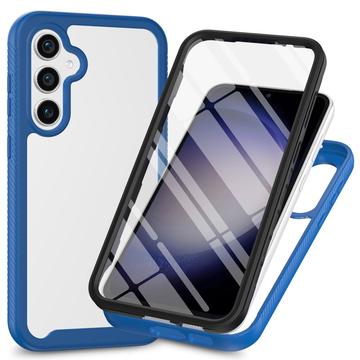 Samsung Galaxy A35 360 Beskyttelse Cover - Mørkeblå / Gennemsigtig