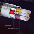 360-Rotation 3-i-1 magnetisk Opladerkabel - 2m - sort