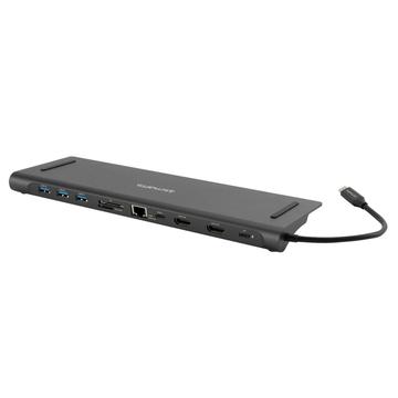 4smarts MultiScreen 11-i-1 USB-C Hub / Laptop Stand - Sort / Grå