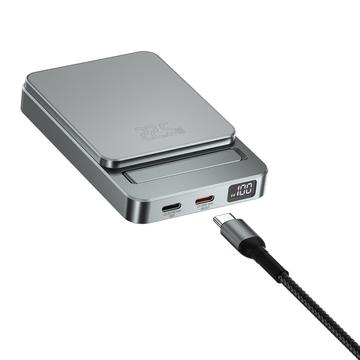 4smarts OneStyle 5000mAh trådløs powerbank - MagSafe-kompatibel - Grå