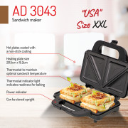 Adler AD 3043 Sandwichmaskine - USA Størrelse XXL