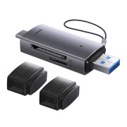 Baseus Lite Series SD/TF-hukommelseskortlæser WKQX060113, USB + USB-C - grå