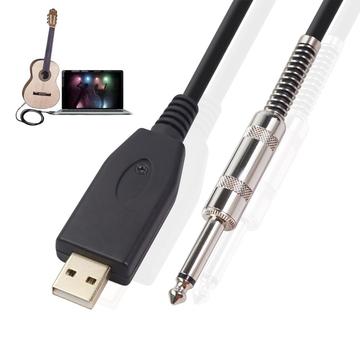 6.35mm jack til guitar-USB-lydkabel - 2m