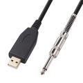 6.35mm jack til guitar-USB-lydkabel - 2m