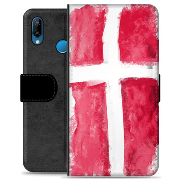Huawei P30 Lite Premium Flip Cover med Pung - Dansk Flag