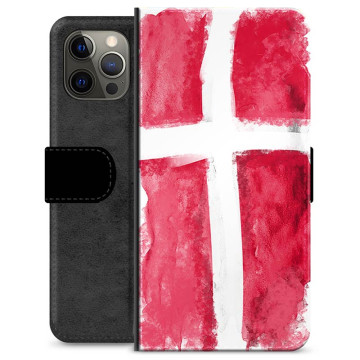 iPhone 12 Pro Max Premium Flip Cover med Pung - Dansk Flag