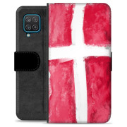 Samsung Galaxy A12 Premium Flip Cover med Pung - Dansk Flag