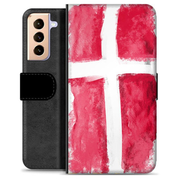 Samsung Galaxy S21+ 5G Premium Flip Cover med Pung - Dansk Flag