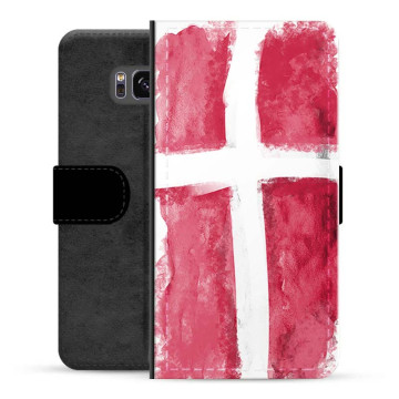 Samsung Galaxy S8 Premium Flip Cover med Pung - Dansk Flag