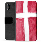 iPhone X / iPhone XS Premium Flip Cover med Pung - Dansk Flag