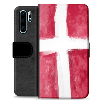 Huawei P30 Pro Premium Flip Cover med Pung - Dansk Flag