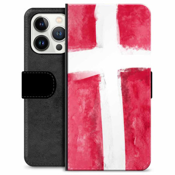 iPhone 13 Pro Premium Flip Cover med Pung - Dansk Flag