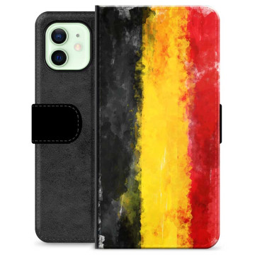 iPhone 12 Premium Flip Cover med Pung - Tysk Flag