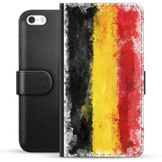 iPhone 5/5S/SE Premium Flip Cover med Pung - Tysk Flag